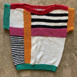 Vintage Color-block Knit Top